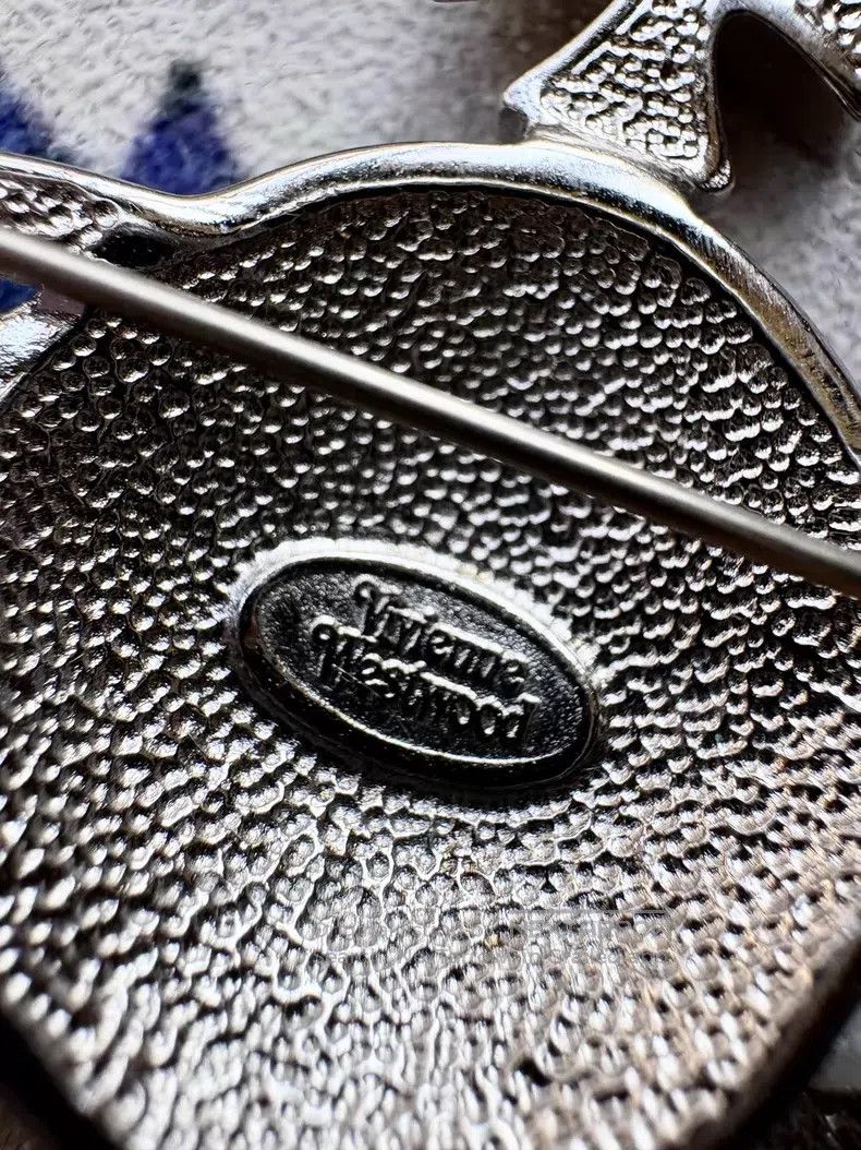 Vivienne Westwood Vivienne Westwood Silver Full Diamond Large Saturn Brooch Size ONE SIZE - 4 Thumbnail
