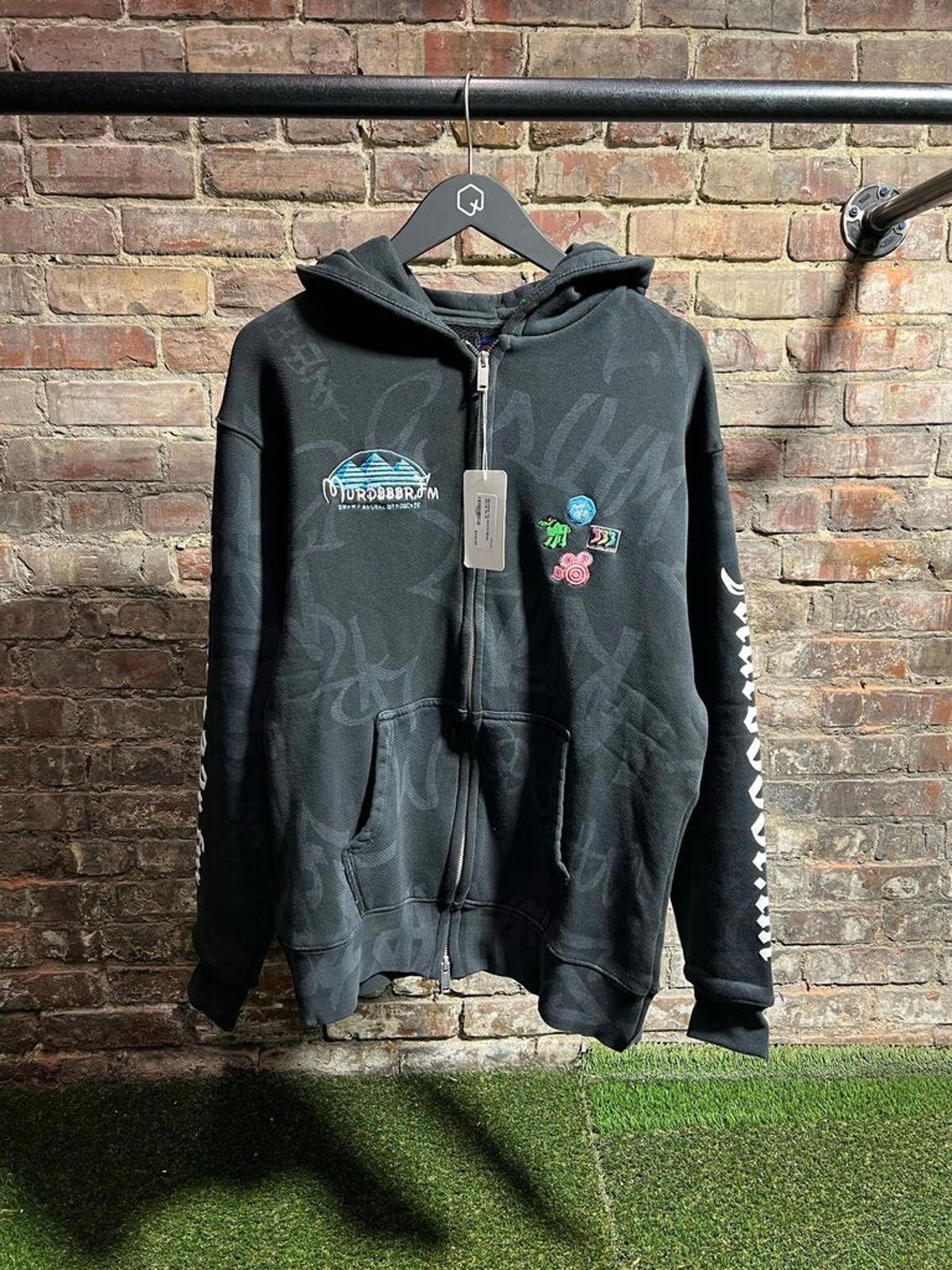 murd333r.fm Murd333r Fm Graffiti Black Zip-Up Sz. M Size ONE SIZE - 1 Thumbnail