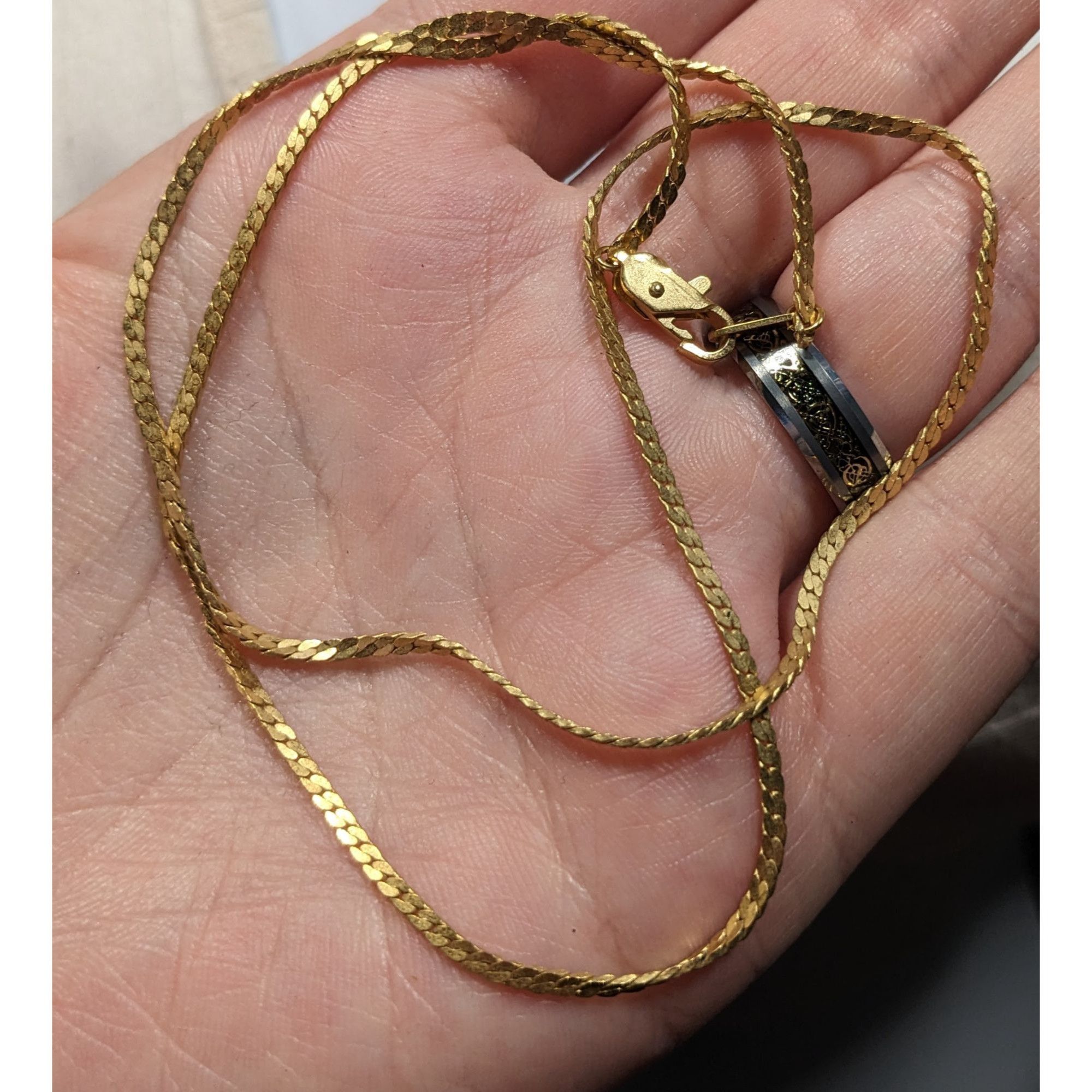Other Elegant Classic Gold Tone Herringbone Chain Necklace Size ONE SIZE - 3 Thumbnail