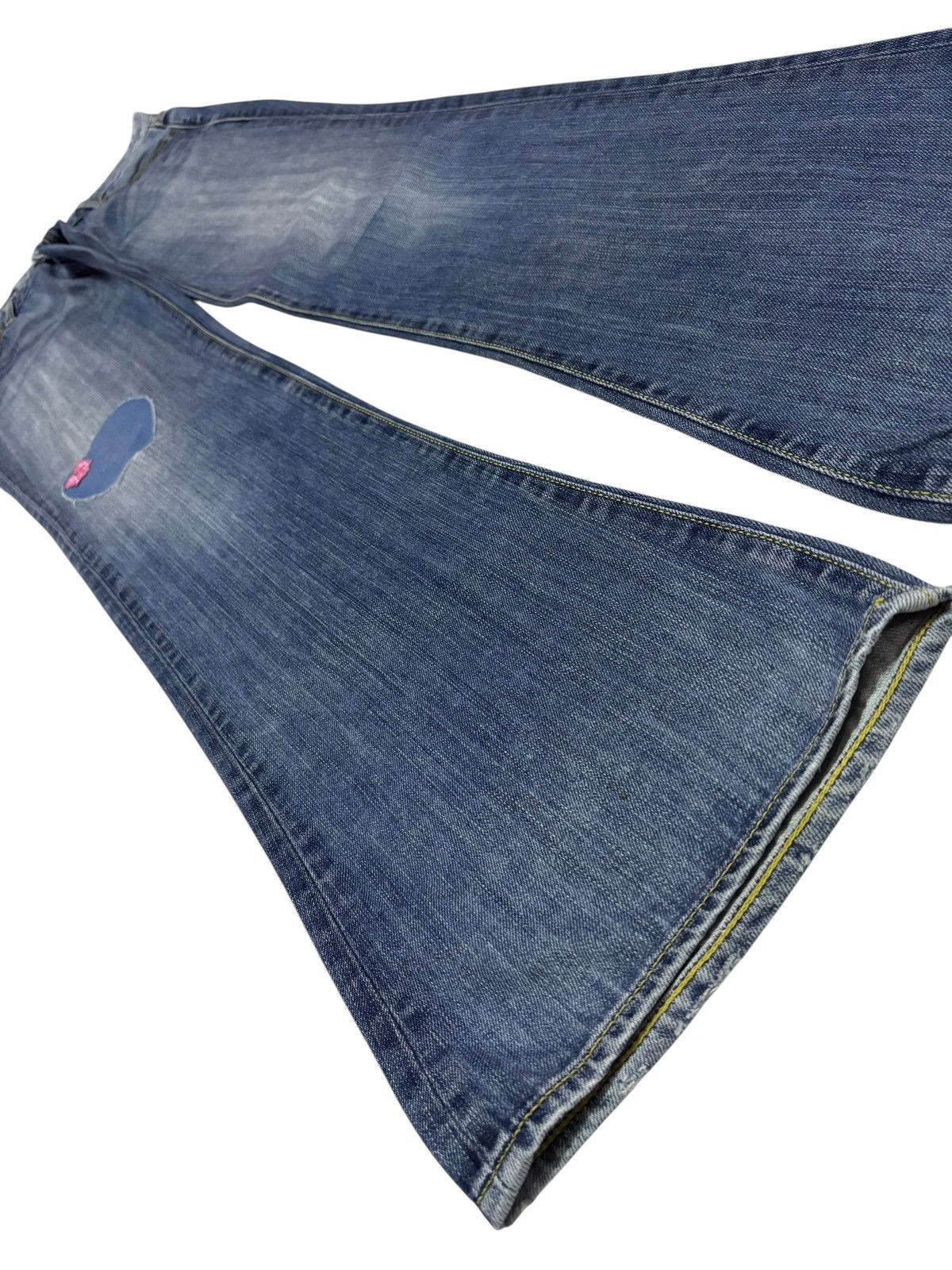 MOUSSY Vtg Moussy Japan Flared Distressed Jeans Size 28" / US 6 / IT 42 - 3 Thumbnail