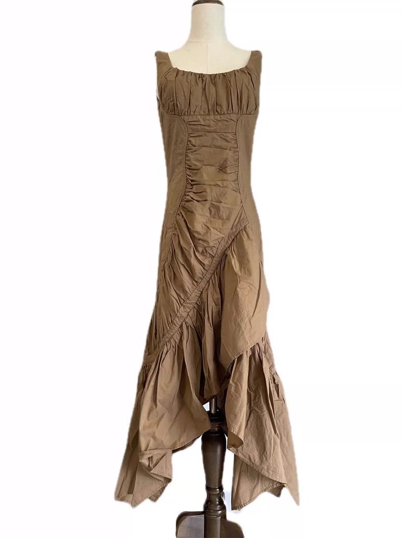 Issey Miyake Issey Miyake Brown dress Size L / US 10 / IT 46 - 1 Thumbnail