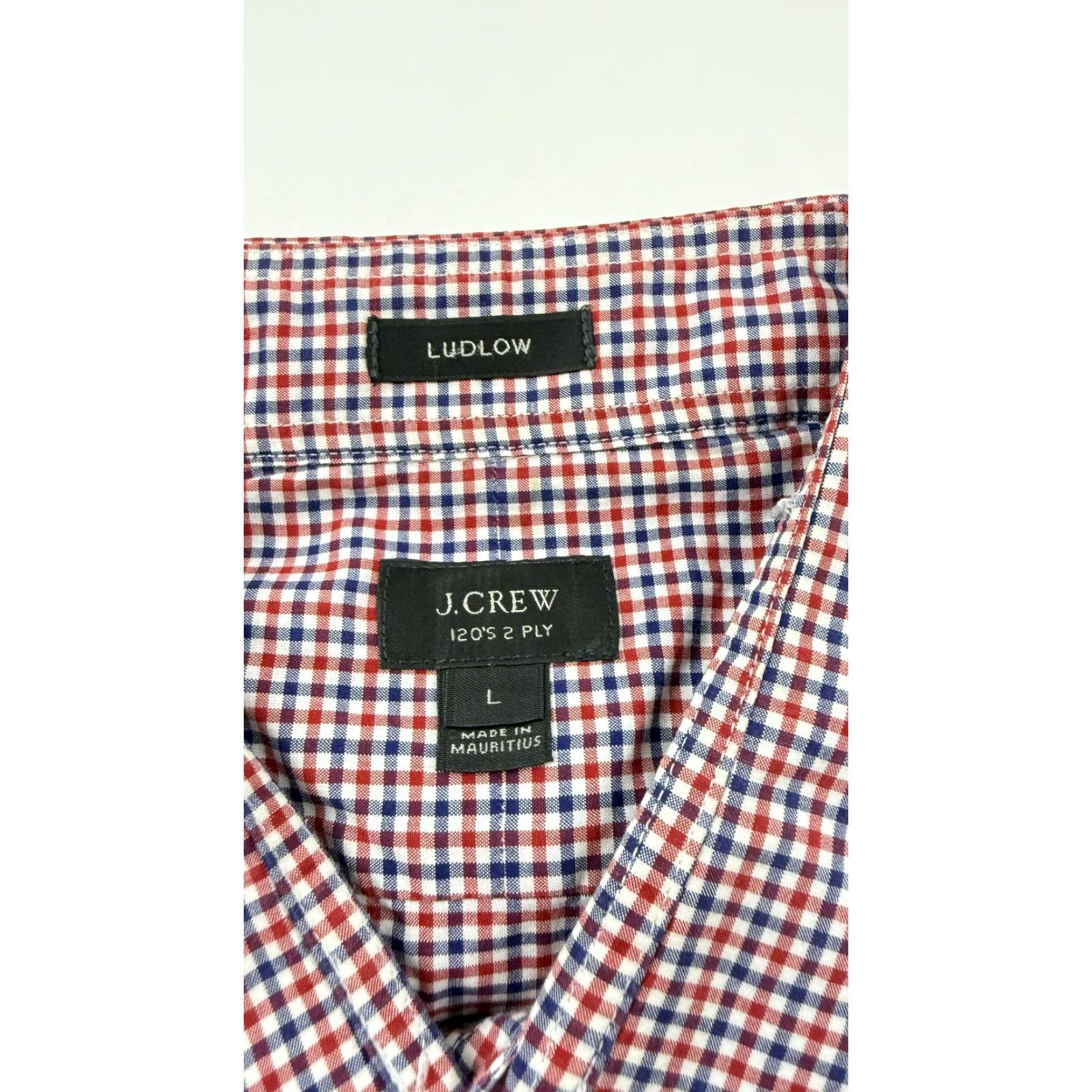 J.Crew J.Crew Shirt Mens Large Red Blue Check 100% Cotton Short Sleeve Ludlow Size US L / EU 52-54 / 3 - 4 Thumbnail
