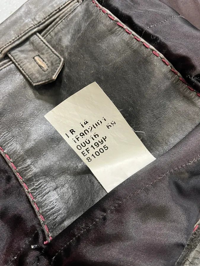 Gianfranco Ferre Gianfranco Ferré Eroded Grey Black Leather Trucker Jacket Size US L / EU 52-54 / 3 - 10 Thumbnail