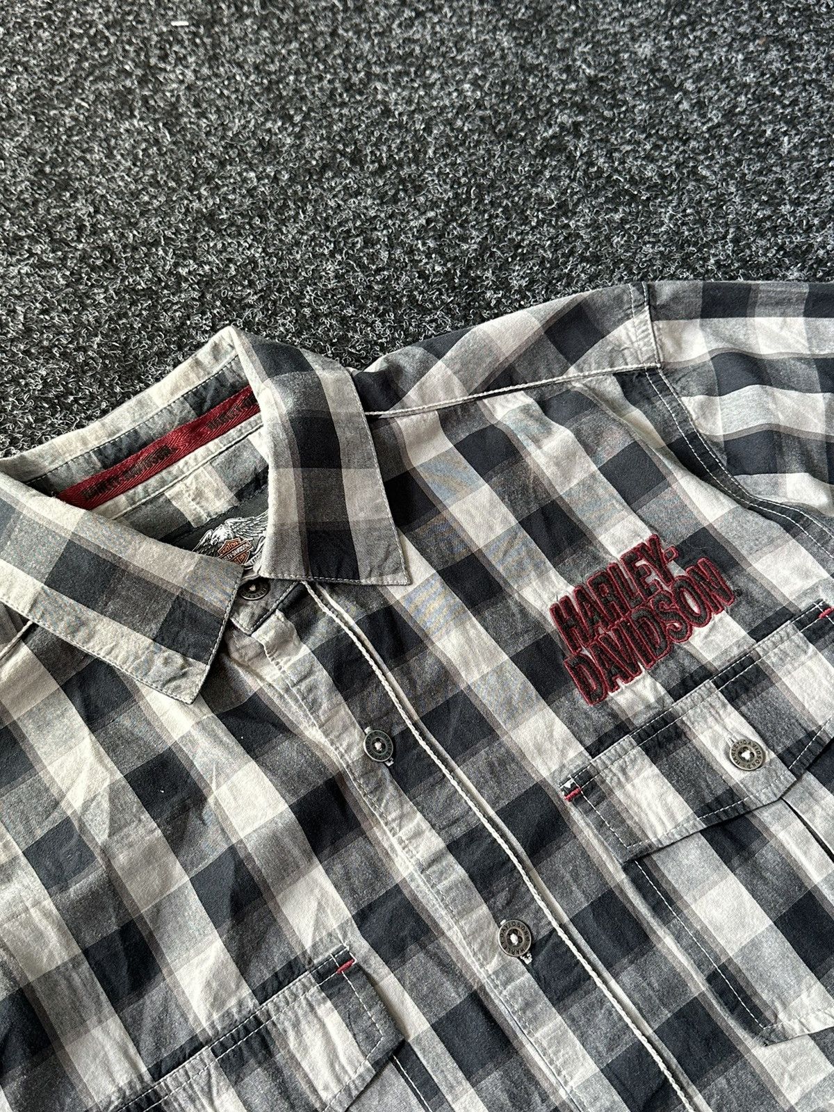 Harley Davidson × Vintage 🚨HARLEY DAVIDSON Vintage SHIRT BUTTON BIG LOGO 3D flannel Size US M / EU 48-50 / 2 - 3 Thumbnail