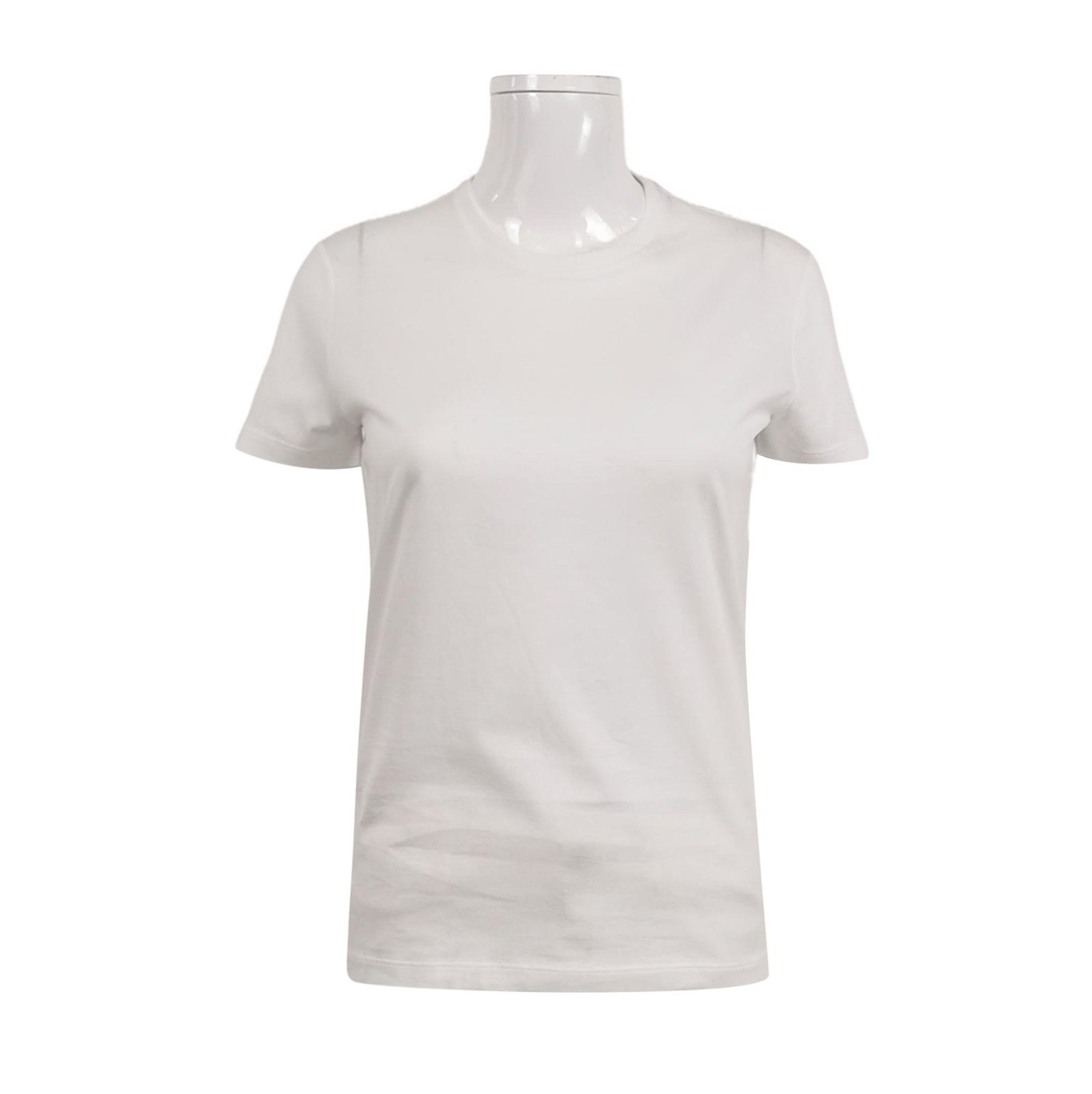 Prada Prada Classic White Cotton Crew Neck T-Shirt 0089 Size S / US 4 / IT 40 - 1 Thumbnail