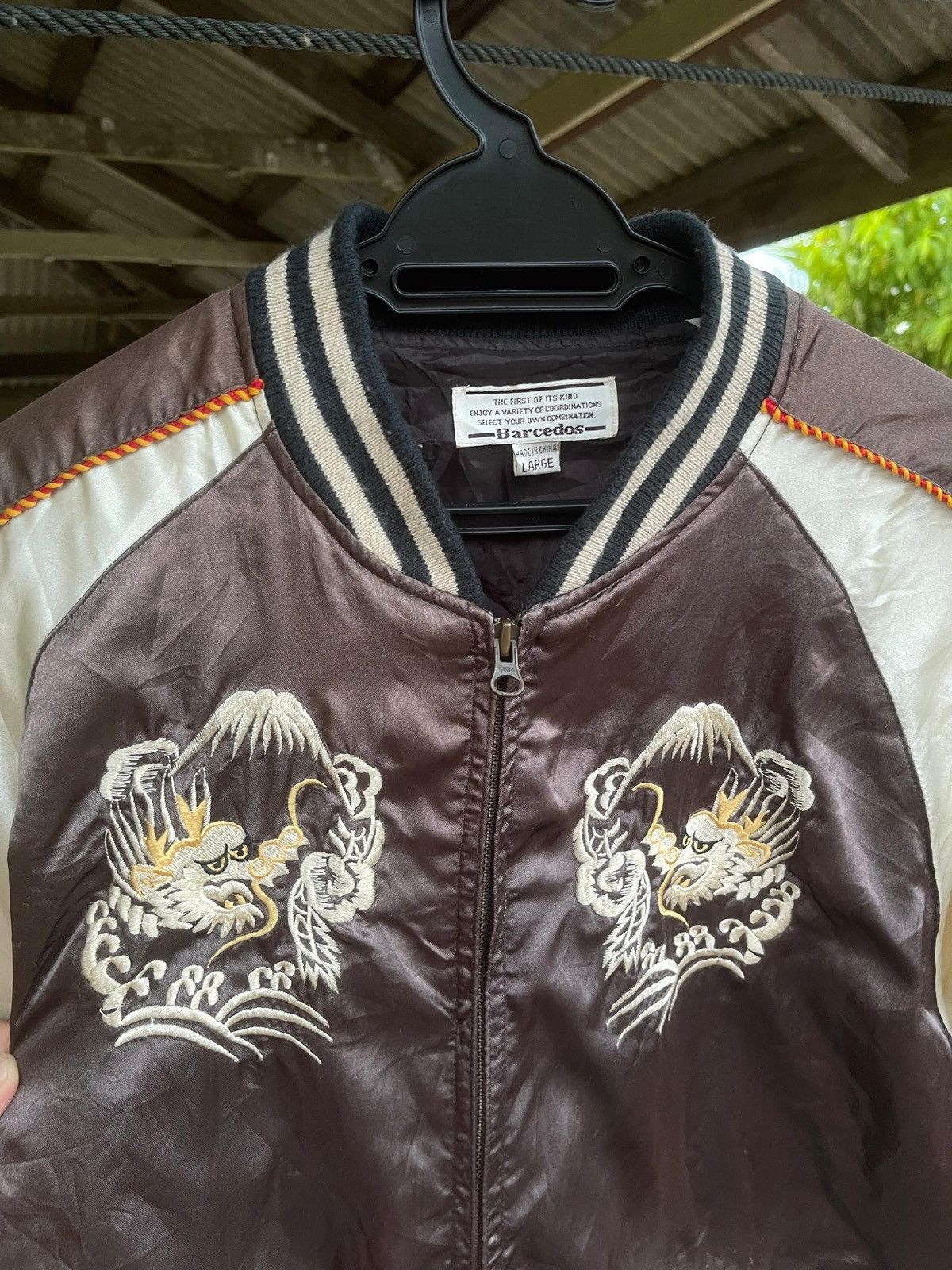 Japanese Brand Sukajan Yokosuka Japan Dragon Eagle Satin Jacket Size US L / EU 52-54 / 3 - 4 Thumbnail