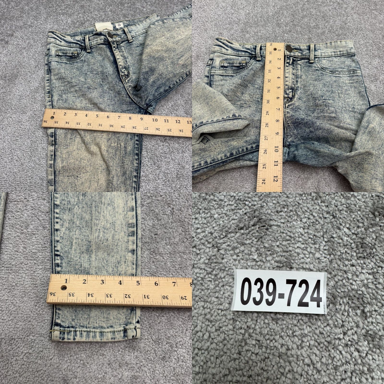 Vintage Sneak Peek Jeans Womens 5 Skinny High Rise Distressed Acid Wash Blue Denim 5-Pocket Regular Size 27" / US 4 / IT 40 - 9 Thumbnail