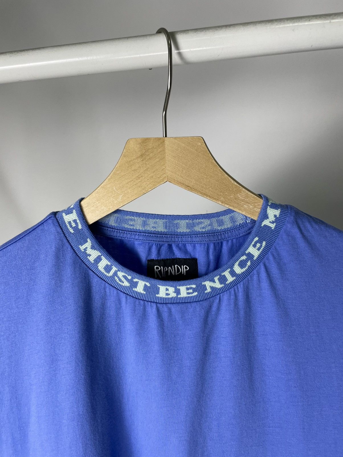 RIPNDIP Ripndip 😸 Must be Nice Collar Logo Blue Basic tee T shirt Size US L / EU 52-54 / 3 - 4 Thumbnail
