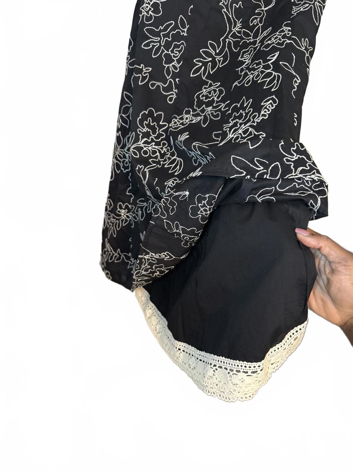 Designer Elegant Strapless Black and White Floral Dress Size S / US 4 / IT 40 - 3 Thumbnail