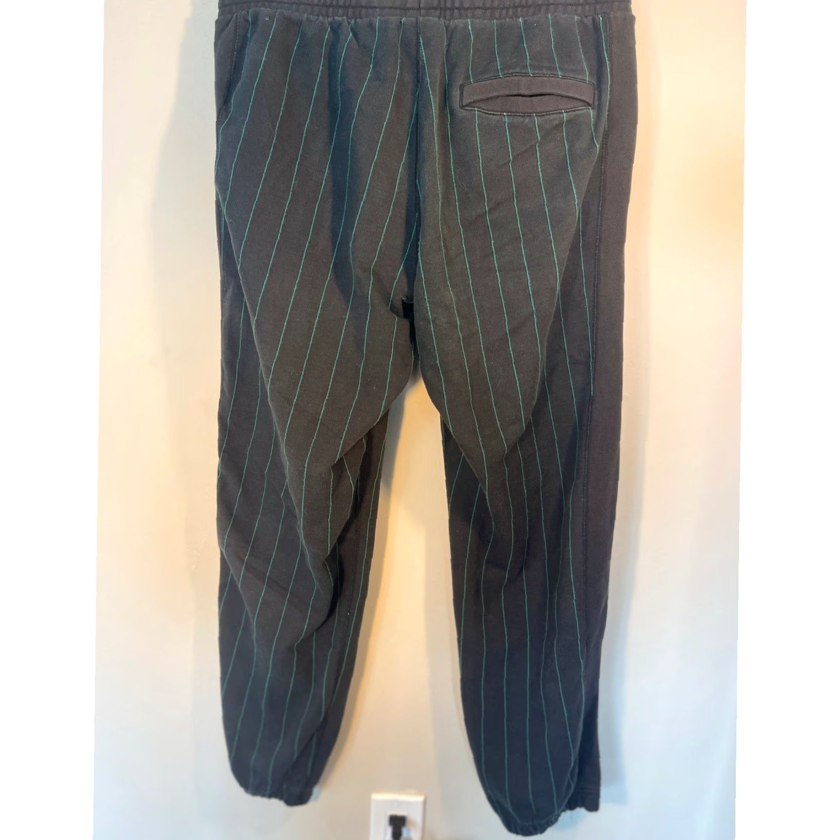 Adidas Adidas Mens Large Black Green Striped Jogger Pants Sports Casual Athletic Size US 33 - 2 Thumbnail