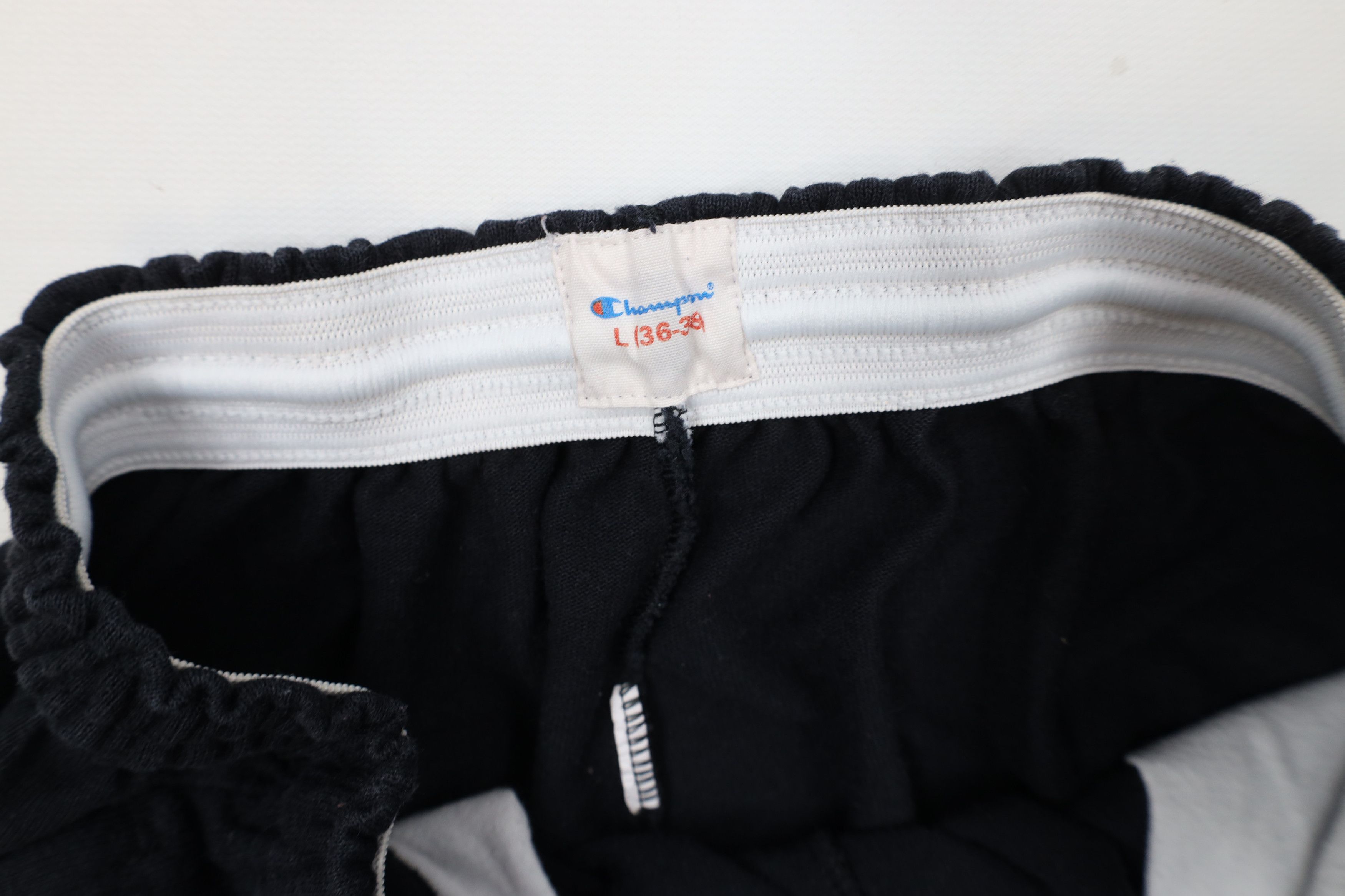 Champion × Vintage Vintage 90s Champion Spell Above Knee Shorts Black Cotton Size US 34 / EU 50 - 8 Thumbnail