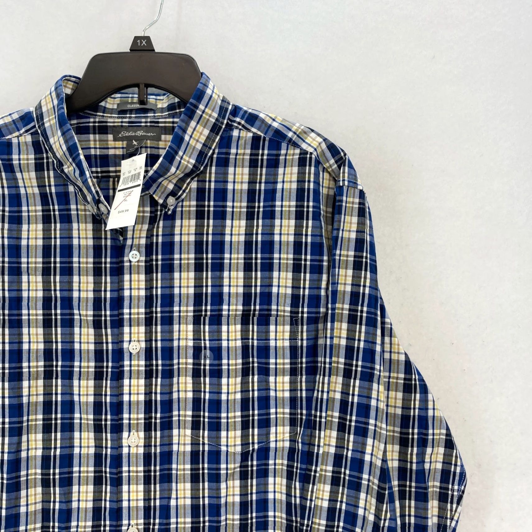 Eddie Bauer Eddie Bauer Shirt Mens XL Button-Down Long Sleeve Shirt Blue Plaid Outdoor Camp Size US XL / EU 56 / 4 - 2 Thumbnail