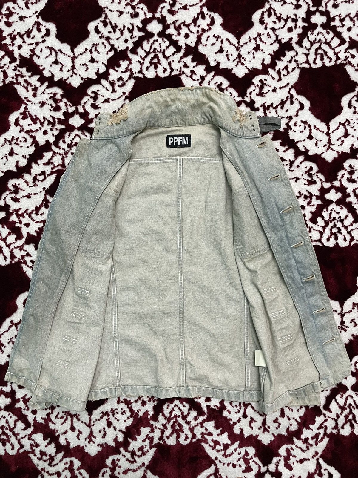Japanese Brand × PPFM PPFM Denim Jacket Button Up Rare Design Distressed Size US M / EU 48-50 / 2 - 6 Thumbnail