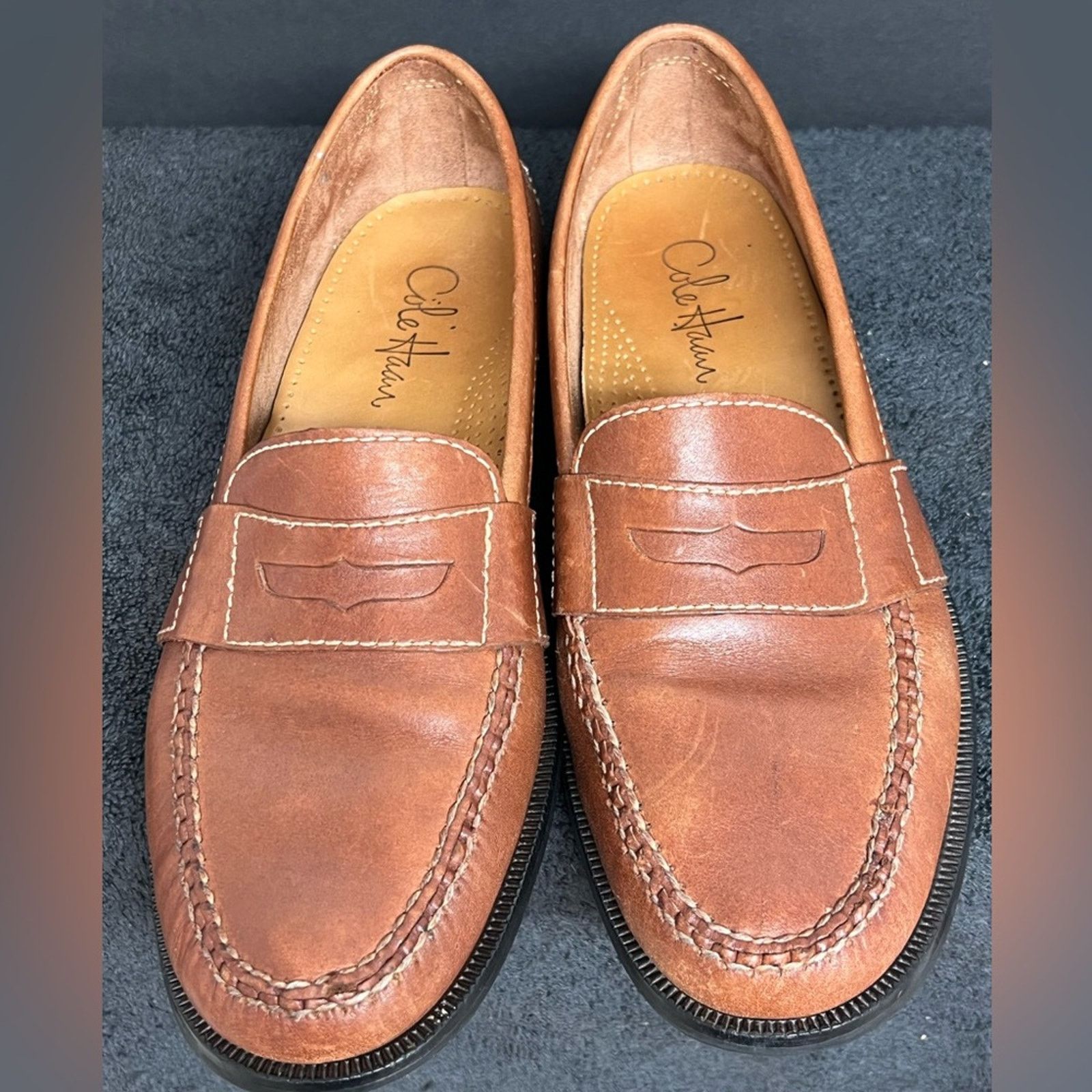 Cole Haan Cole Haan 01462 Saddle Tan Moc Toe Strap Penny Loafers Men's Size US 10 / EU 43 - 1 Thumbnail