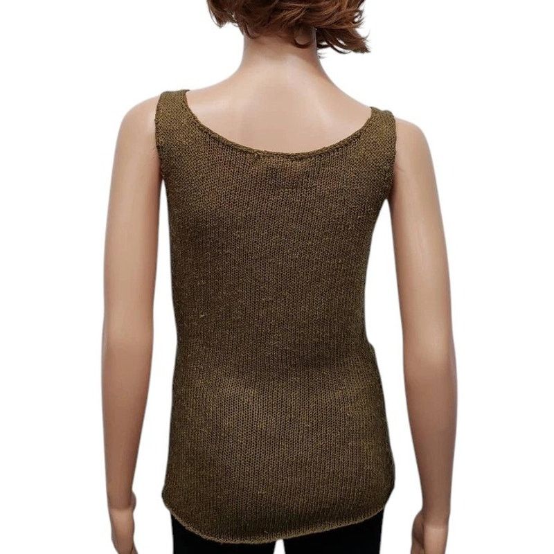 Other Kenar Sleeveless Knit Tank Top Wood Tone Rings Embellishment Size S / US 4 / IT 40 - 6 Thumbnail
