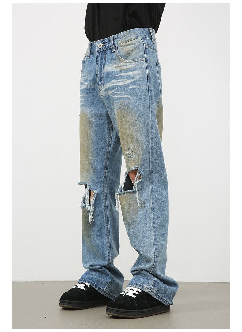 Japanese Brand × Jean Vintage distressed washed ripped jeans Size US 32 / EU 48 - 4 Thumbnail