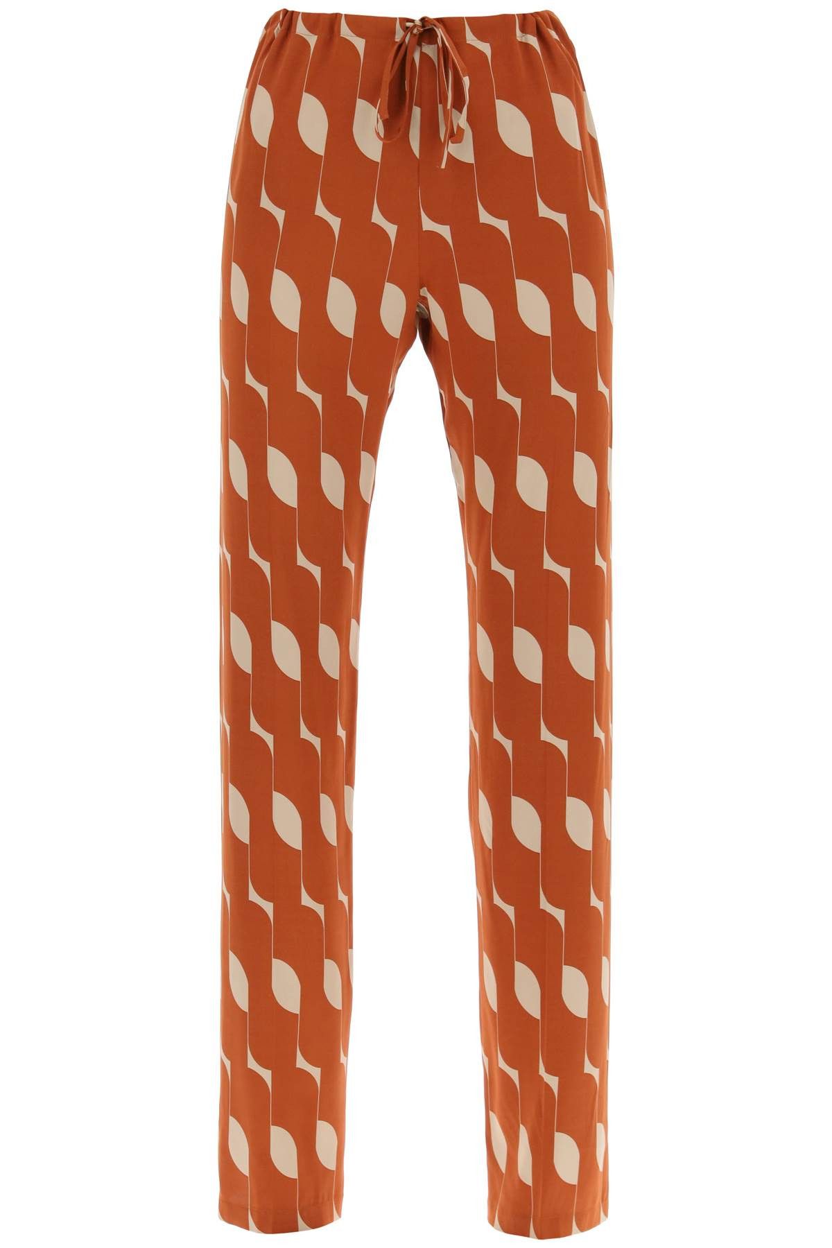 image of Dries Van Noten Silk Charmeuse Pachas in Rust, Women's (Size 27)