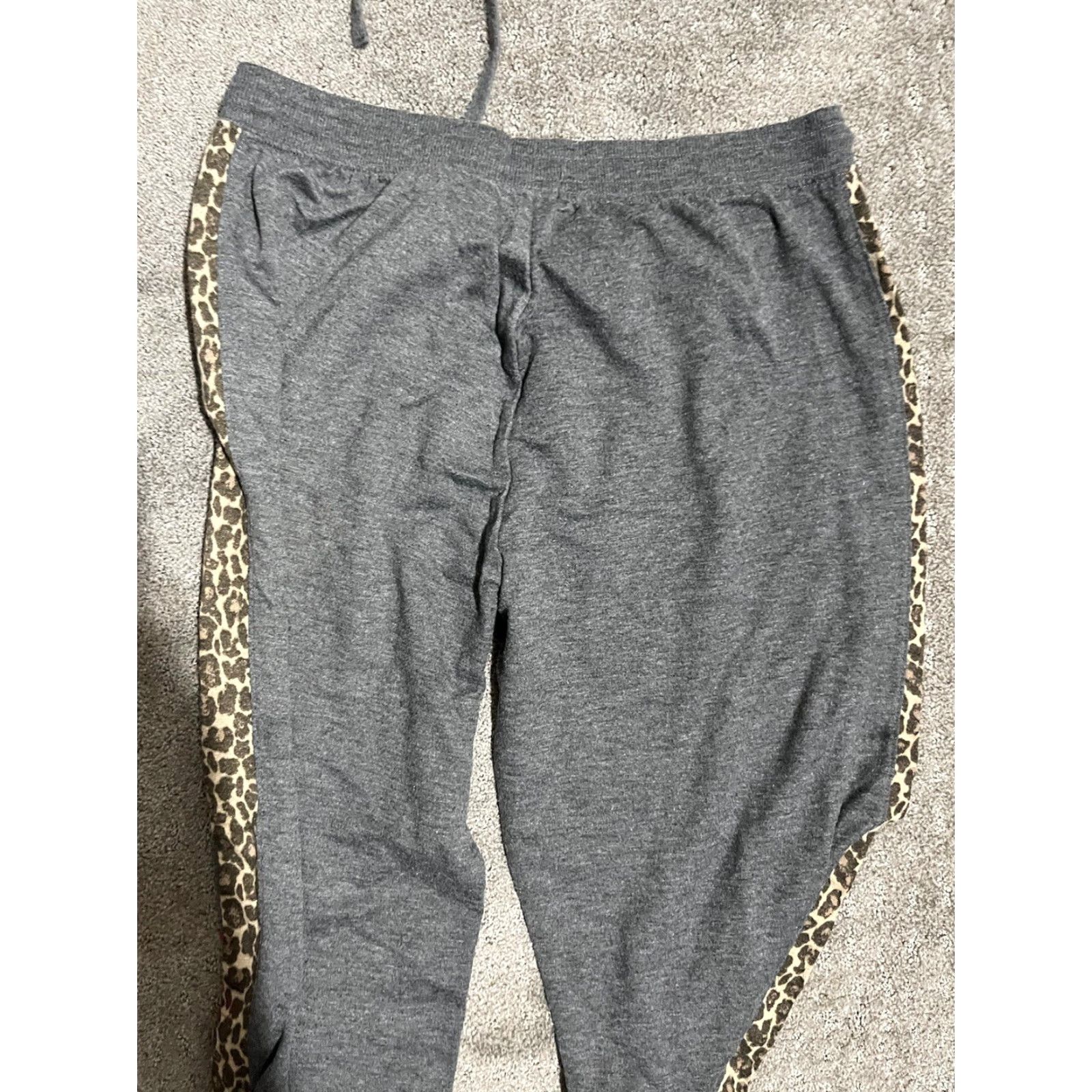 Splendid Splendid Women's Jogger Pants Gray Brown Cheetah Print Large Adjustable Waist Casual Size 36" / US 14 / IT 50 - 4 Thumbnail