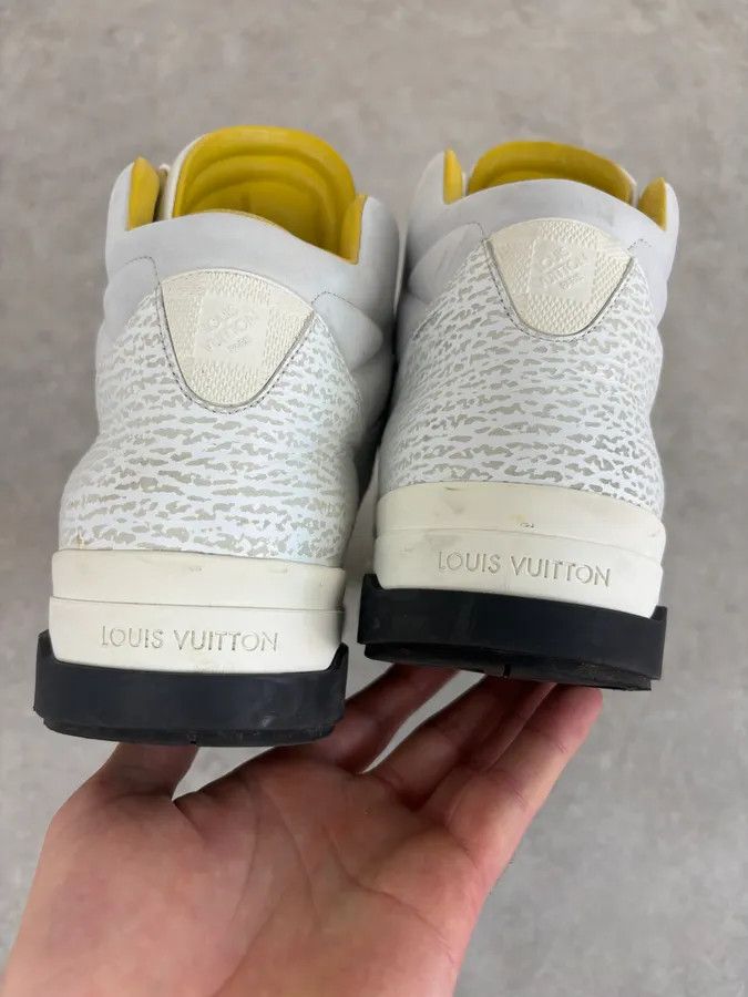 Louis Vuitton Louis Vuitton White Trail Blazer Leather Mesh High Sneakers Size US 12 / EU 45 - 7 Thumbnail