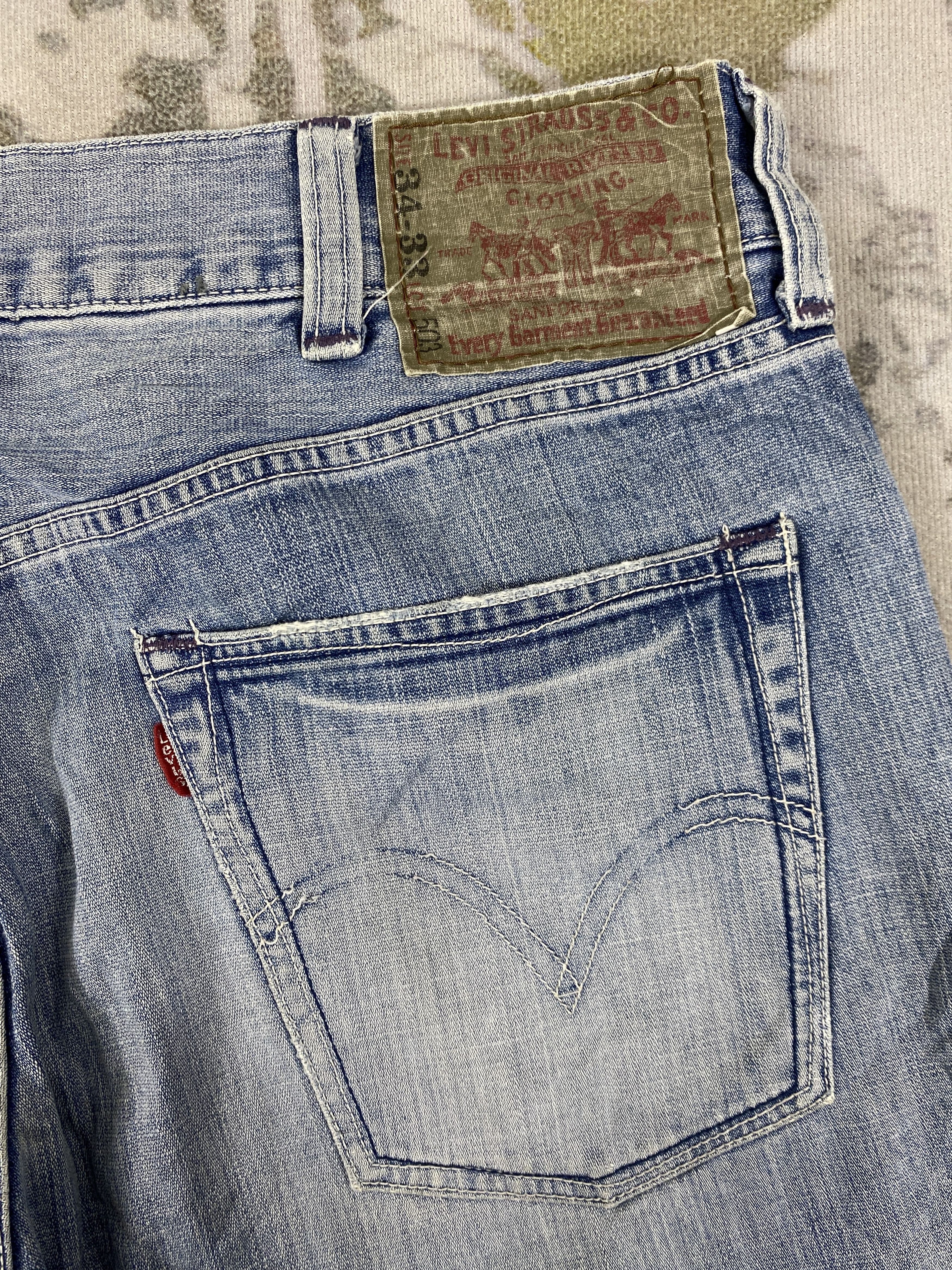 Levi's Distressed Vintage Levi's 503 Cargo Jeans 35x32 Denim-JN3463 Size US 35 - 11 Thumbnail