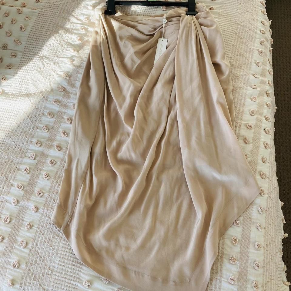 Zimmermann ✨ Zimmermann Beige Silk Skirt - Size 2 ✨ Size 28" / US 6 / IT 42 - 3 Thumbnail