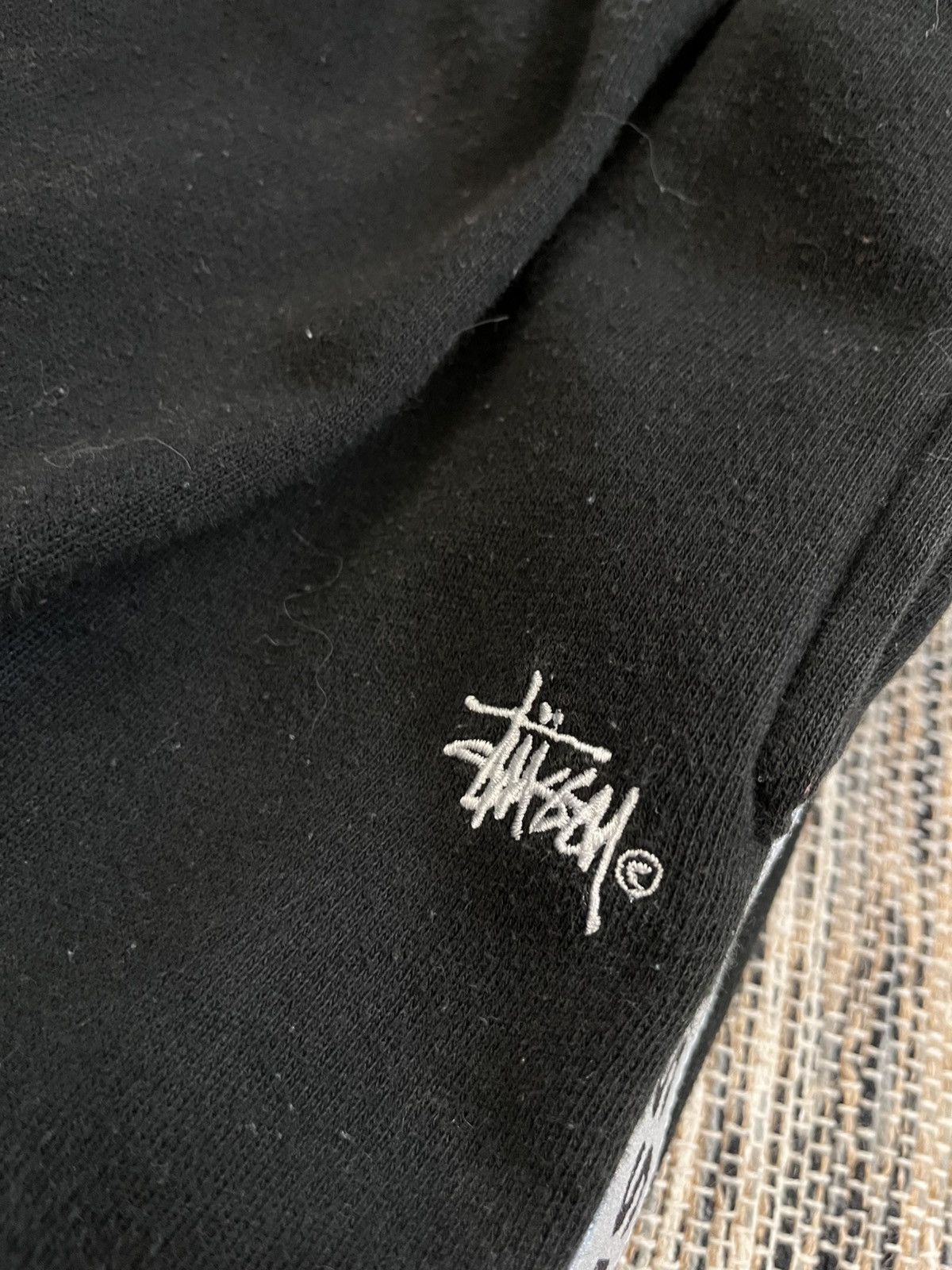 Stussy × Vintage Rare Vintage Stussy Sweatpants Black logo faded velours Size 30" / US 8 / IT 44 - 6 Thumbnail