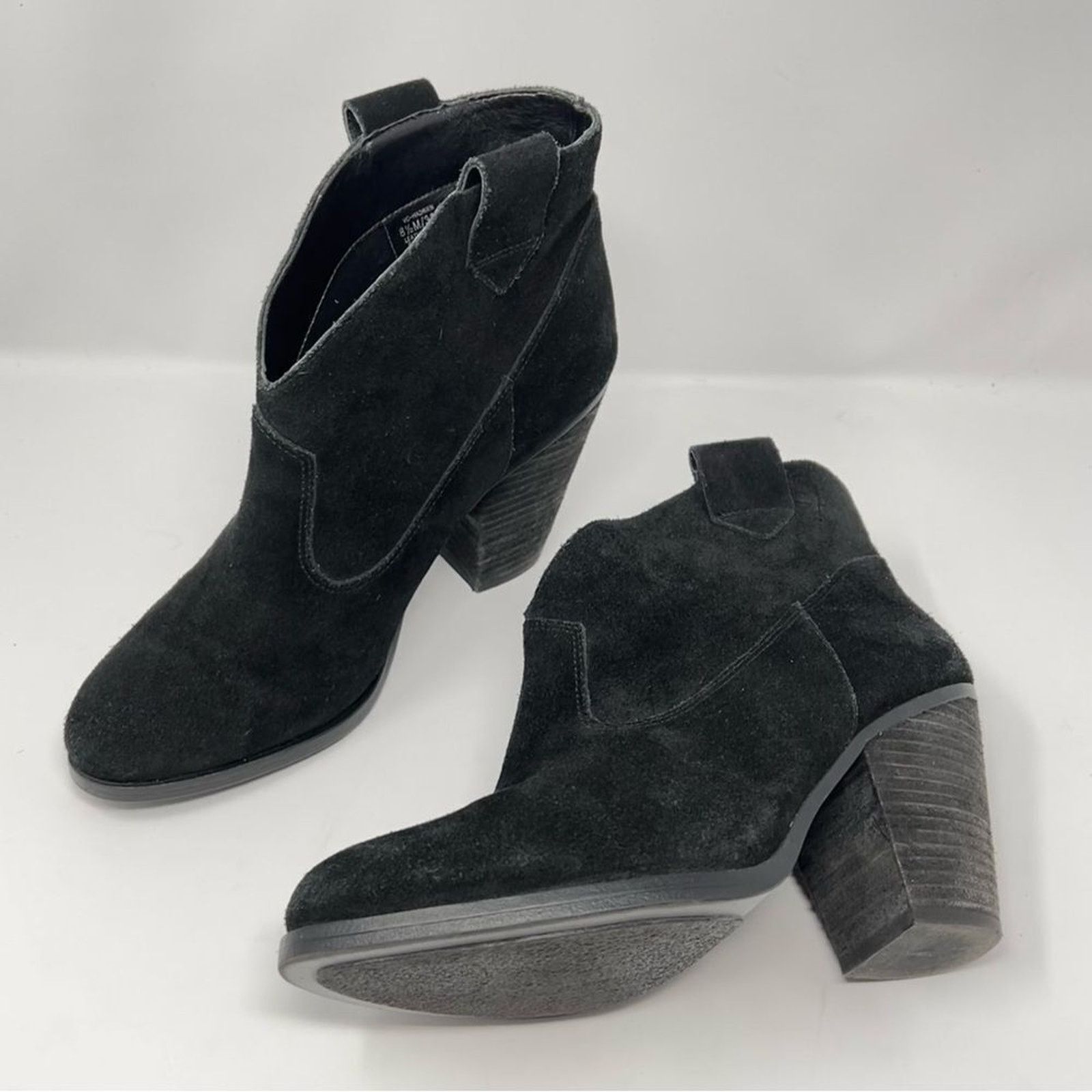 Vince Camuto Vince Camuto Hadrian Leather Ankle Booties Black Size 8.5M Size US 8.5 / IT 38.5 - 12 Thumbnail