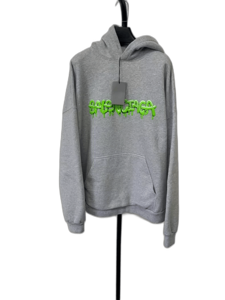 Balenciaga Balenciaga Gray Slime Hoodie with No Drawstring Size US M / EU 48-50 / 2 - 1 Thumbnail