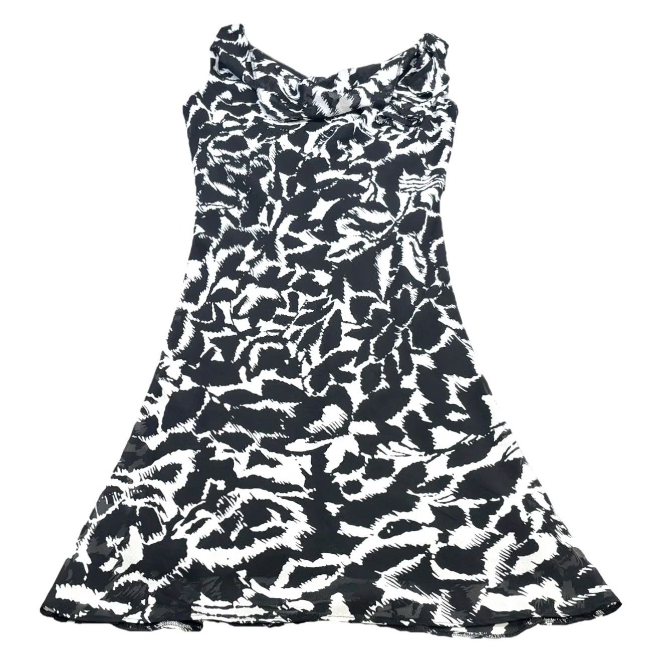 Vintage Debenhams Collection Dress cowl neck Black / White sleeveless Women UK12 Dress Size XL / US 12-14 / IT 48-50 - 2 Thumbnail