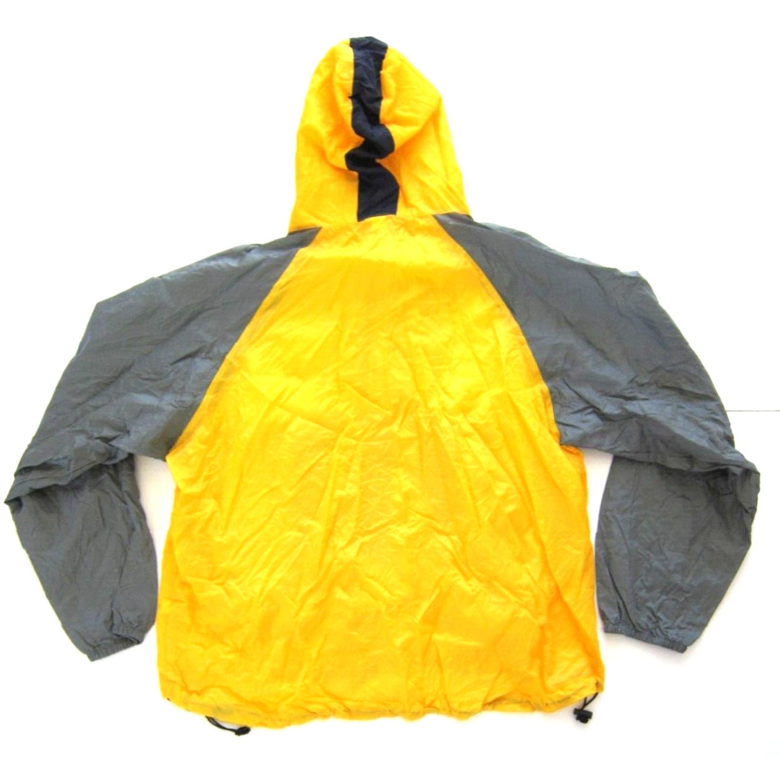 Old Navy Vtg Old Navy 100% Nylon Yellow Grey Pocket Cargo Hooded Windbreaker Jacket XL Size US XL / EU 56 / 4 - 2 Thumbnail