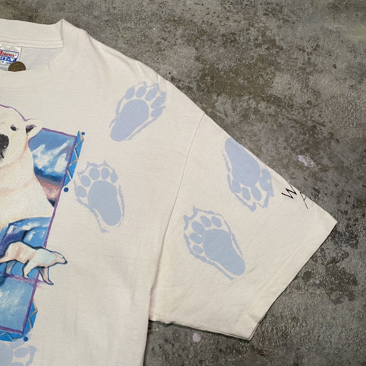 Habitat × Vintage Vintage 90’s Sea World Polar Bear Alloverprint T Shirt Size US XL / EU 56 / 4 - 7 Thumbnail