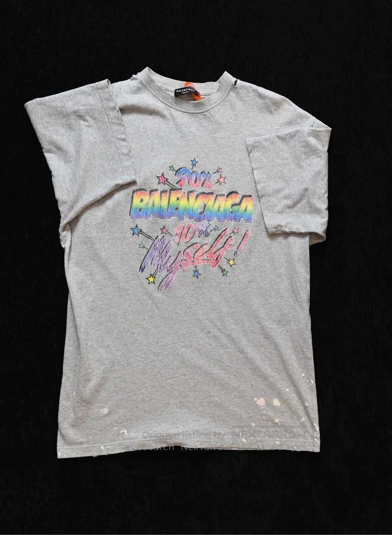Balenciaga Balenciaga Rainbow Printed Short Sleeve Size US XS / EU 42 / 0 - 1 Thumbnail