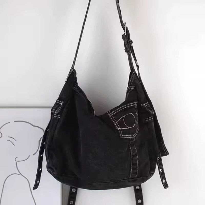 Other Washed Black Y2k Streetwear Grunge Capacity Crossbody Bag Size ONE SIZE - 5 Thumbnail