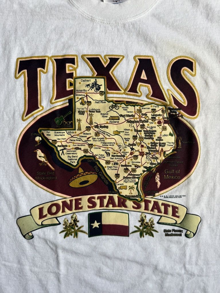 Jerzees Vintage Texas Map Lone Star State Jerzees T-Shirt Medium Size US M / EU 48-50 / 2 - 2 Thumbnail