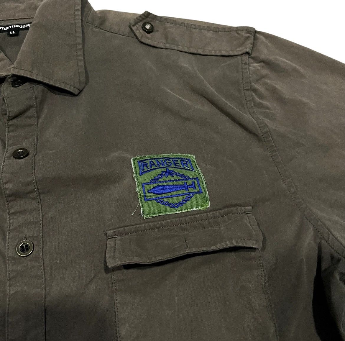 If Six Was Nine Vintage Semantics Design Olive Green Workwear Shirt Size US M / EU 48-50 / 2 - 7 Thumbnail