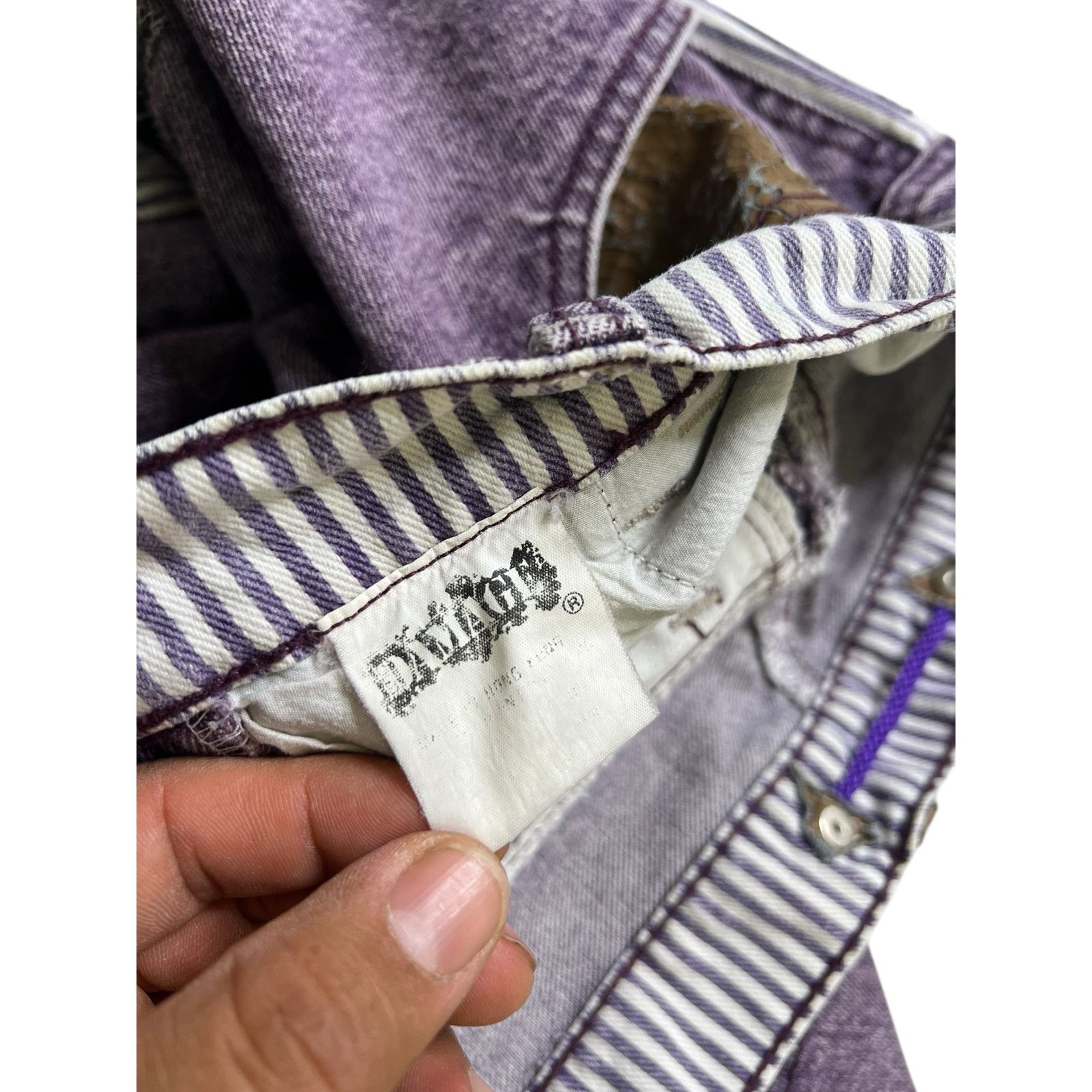 Vintage Vintage Retro Major Damage Women’s Purple Patchwork Jeans Size 30" / US 8 / IT 44 - 3 Thumbnail