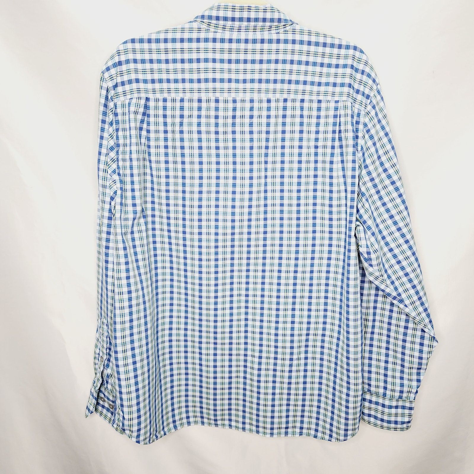 Tommy Bahama Tommy Bahama Nylon Button Front Blue Plaid Shirt Size Size US XL / EU 56 / 4 - 2 Thumbnail