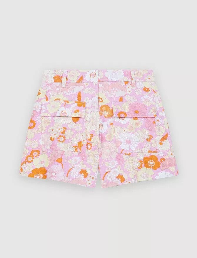 Maje Maje Flower Power Printed Floral Pink Shorts Size 25" / US 0 / IT 36 - 1 Thumbnail