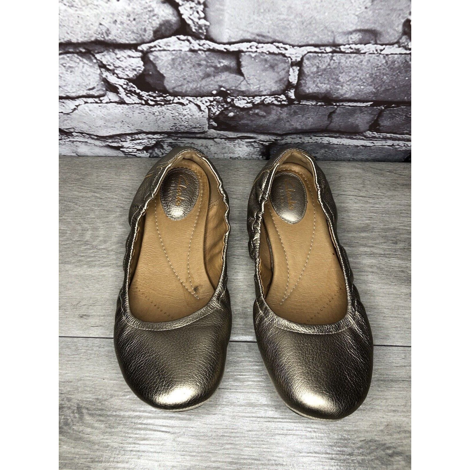 Clarks Clarks Artisan Bronze Gold Leather Casual Ballet Flats Shoes Size US 8 / IT 38 - 10 Thumbnail