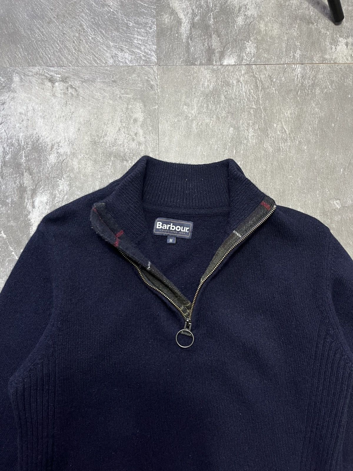 Barbour Barbour Wool 1/3 1/4 Zip Knit Sweater Vintage Englang Style Size US M / EU 48-50 / 2 - 2 Thumbnail