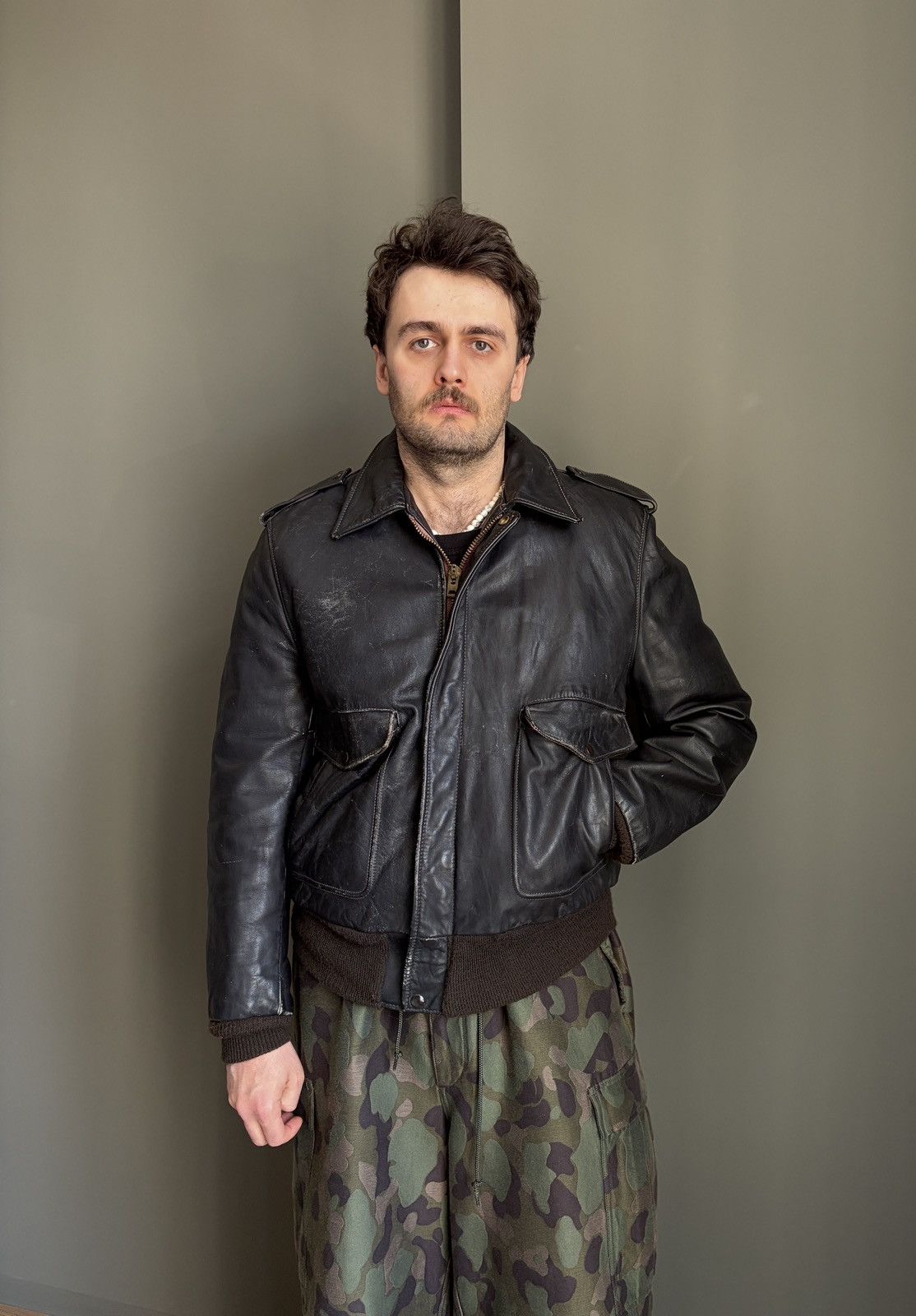 Schott 🇺🇸Schott USA is 674 ms Flight Leather Bomber Jacket Size US L / EU 52-54 / 3 - 2 Thumbnail