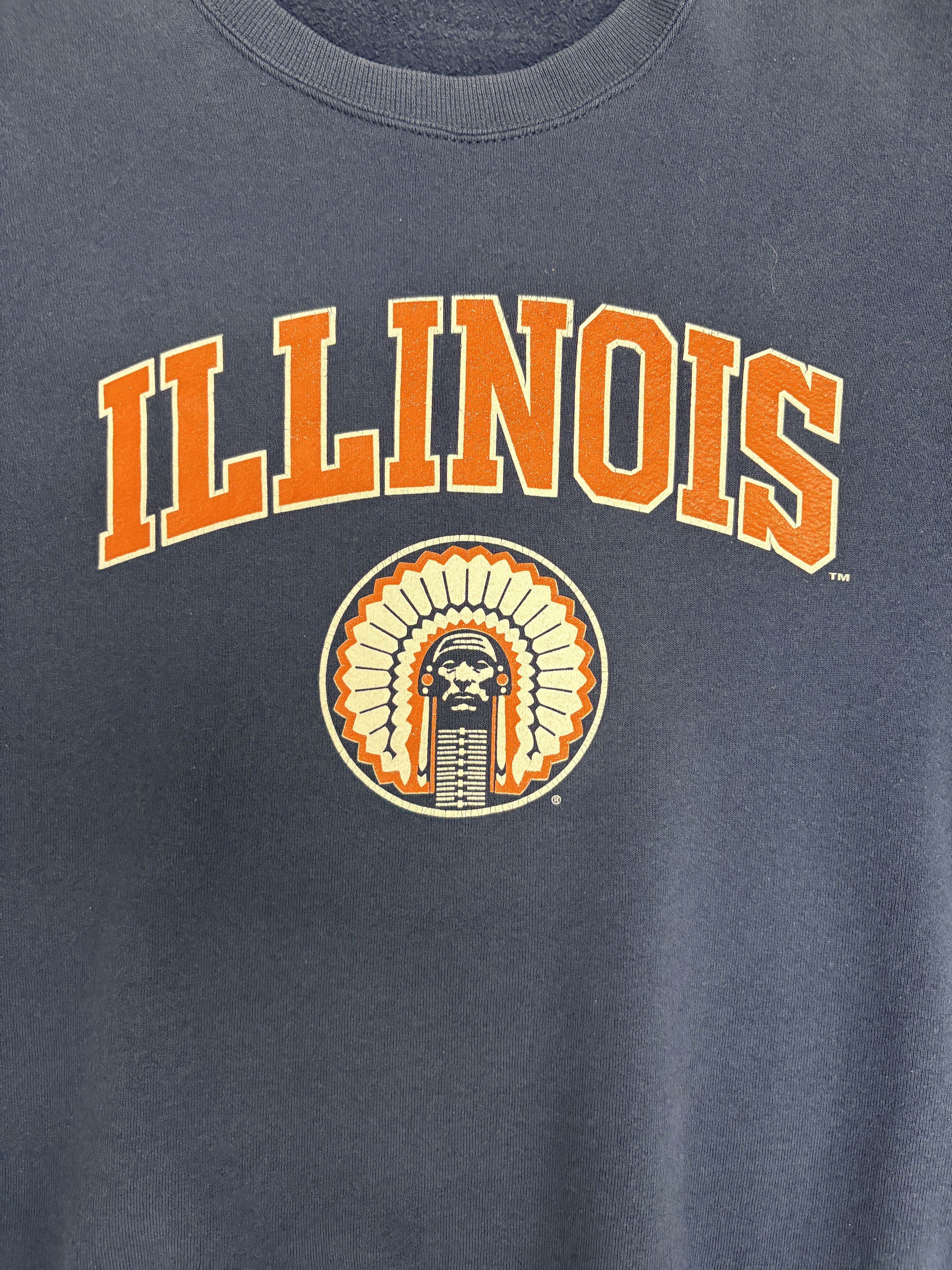 Vintage Illinois Fighting Illini Vintage Blue Crewneck Sweater Size US XL / EU 56 / 4 - 2 Thumbnail