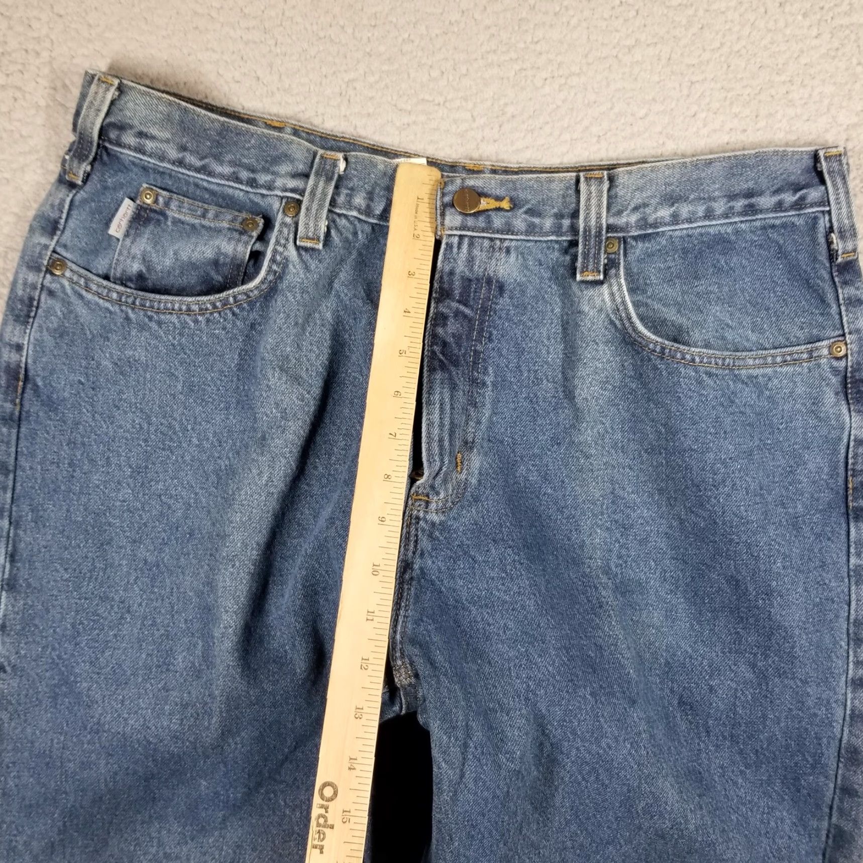 Carhartt Carhartt Jeans Mens 38x32 Blue Relaxed Fit Denim Workwear Five Pocket B460DPS Size US 38 / EU 54 - 6 Thumbnail