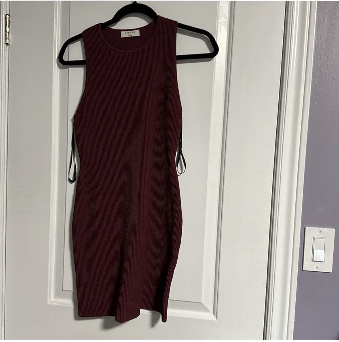 Aritzia Babaton Sculpt Knit Racer Mini Dress - Size M, Grapevine | Grailed