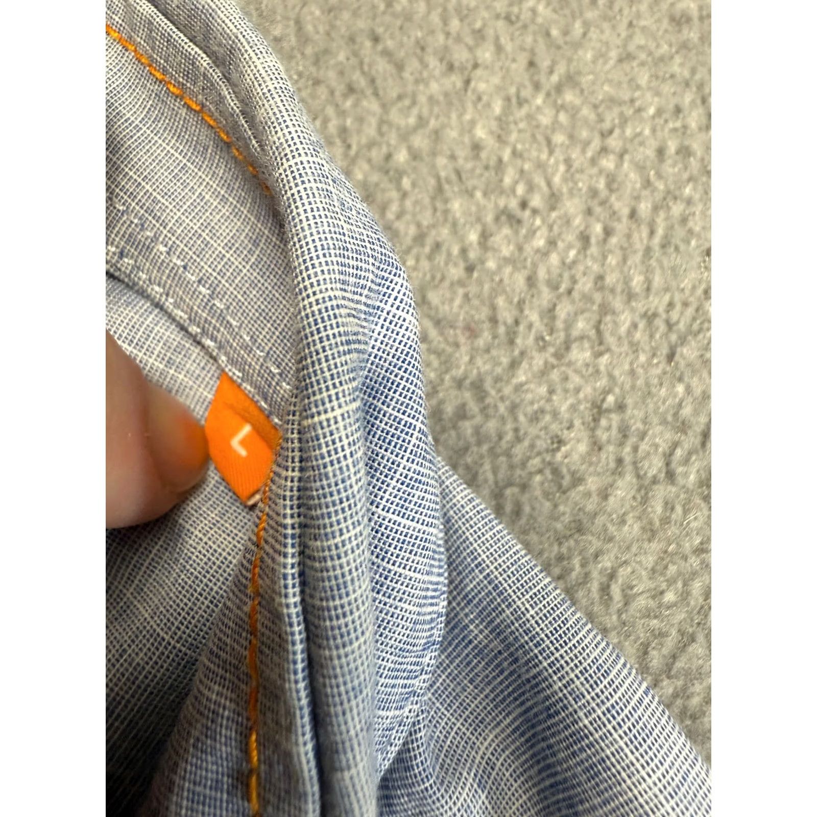 Hugo Boss Hugo Boss Blue button-up shirt Short Sleeve Mens L Size US L / EU 52-54 / 3 - 5 Thumbnail