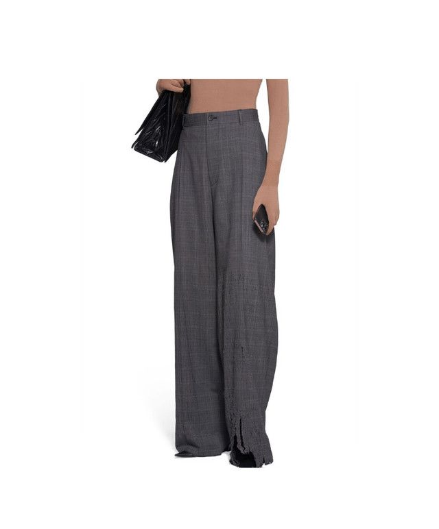 Balenciaga oc11z0825 Shredded Tailored Pants in Grey Size 28" / US 6 / IT 42 - 1 Preview
