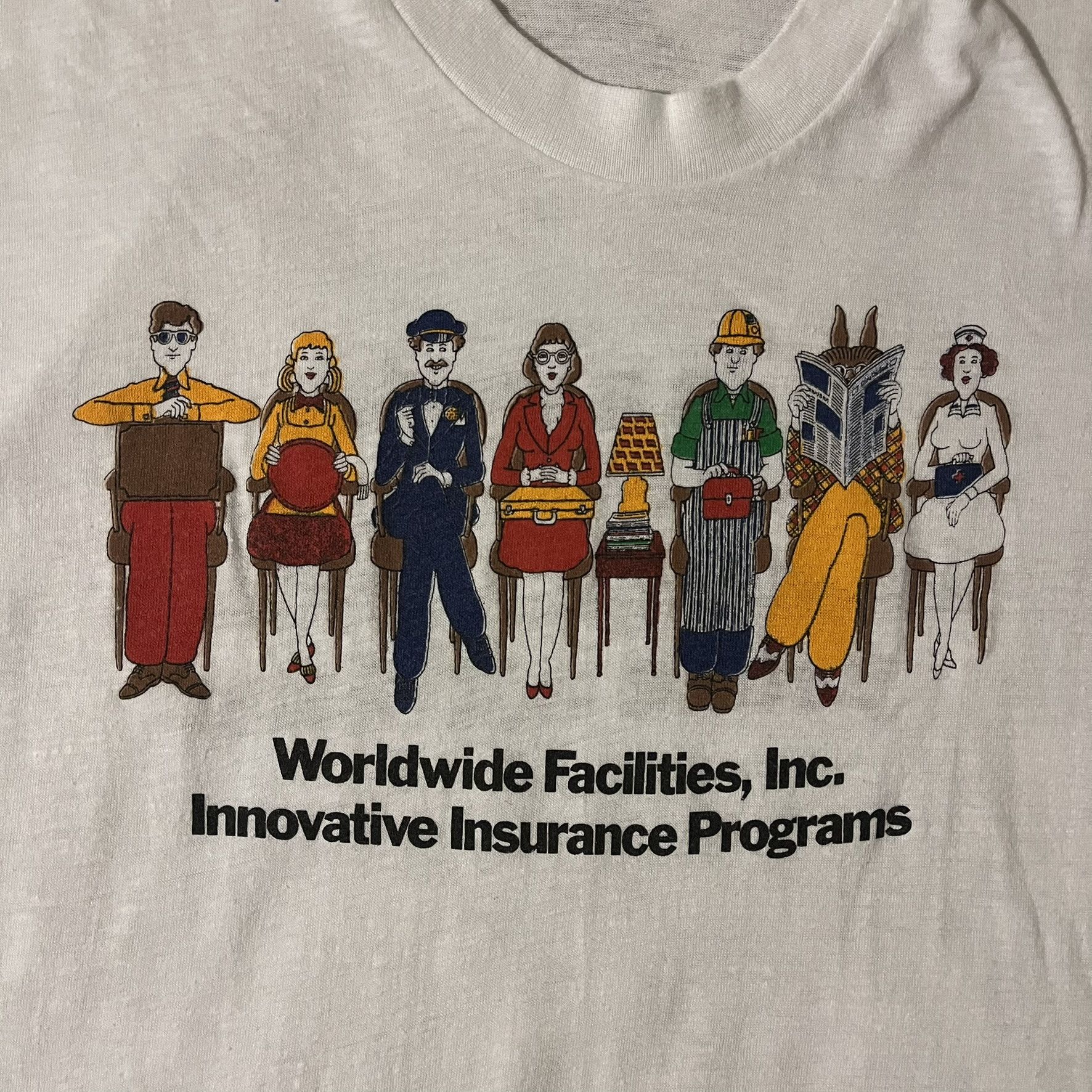 Vintage VTG 80s Worldwide Facilities, Inc. Funny Single Stitched Tee Size US XL / EU 56 / 4 - 3 Thumbnail