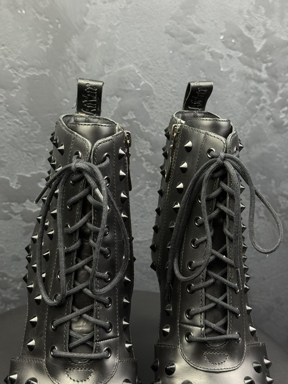 Dr. Martens Dr Martens Yasmin Black Studded Open Toe Lace Up Heels Size US 11 / IT 41 - 6 Thumbnail
