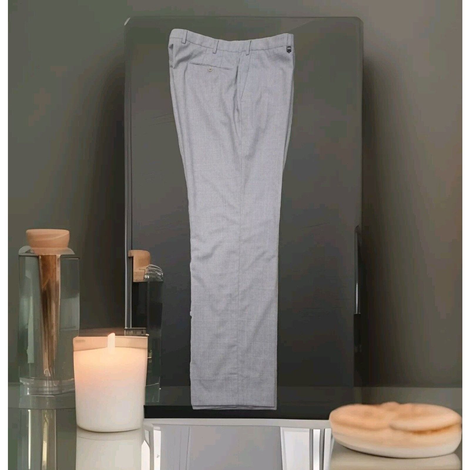 Incotex Incotex Grey Marl Men’s Super 130s Standard Fit Trousers Size US 38 / EU 54 - 2 Thumbnail