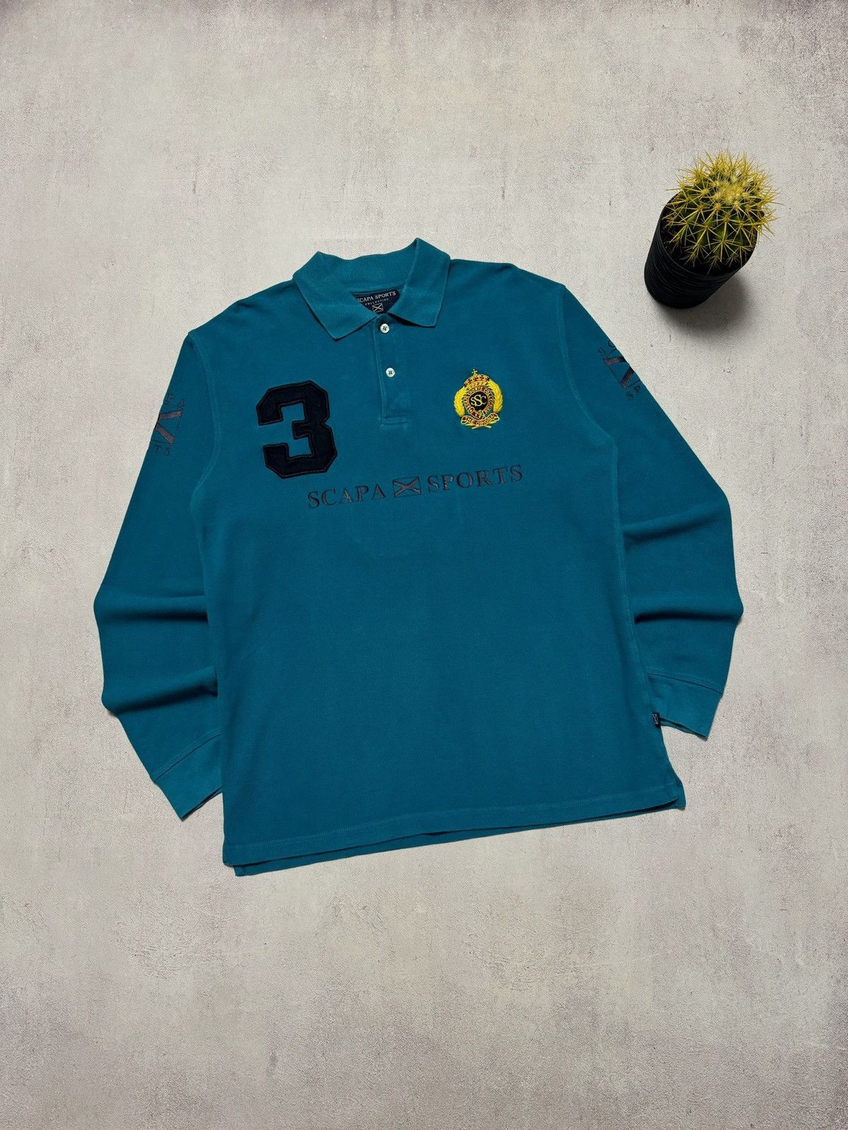 Scapa Sports Vintage Scapa Sports Rugby Polo Sweatshirt #3 Big Logo Ralph Size US L / EU 52-54 / 3 - 1 Thumbnail